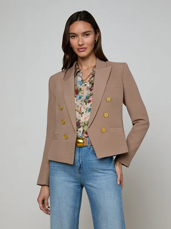 L'Agence Bethany Tan Knit Blazer