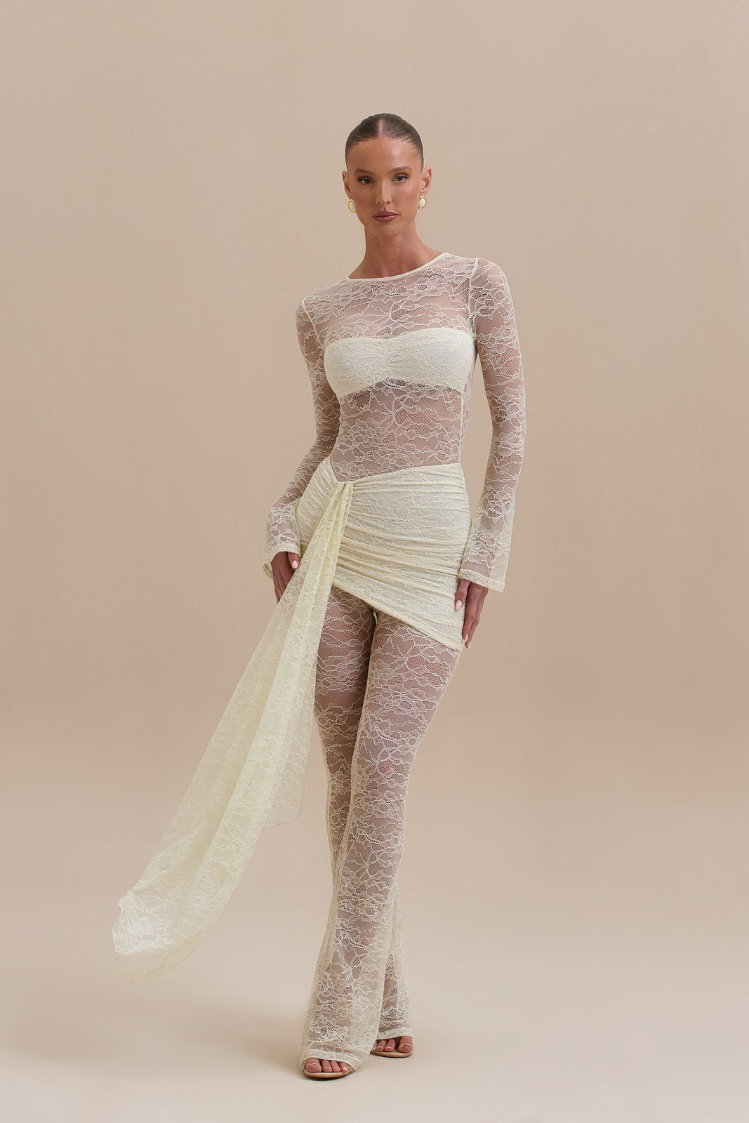 Wanderdoll Jamie Lace Jumpsuit Lemon