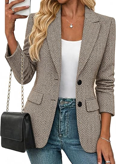 Dupe Brown Plaid Blazer